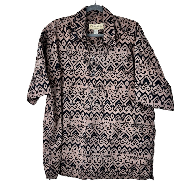 Johari West Short Sleeve Tie Die Hawaiian Button Up Shirt XL‎ - Picture 1 of 12